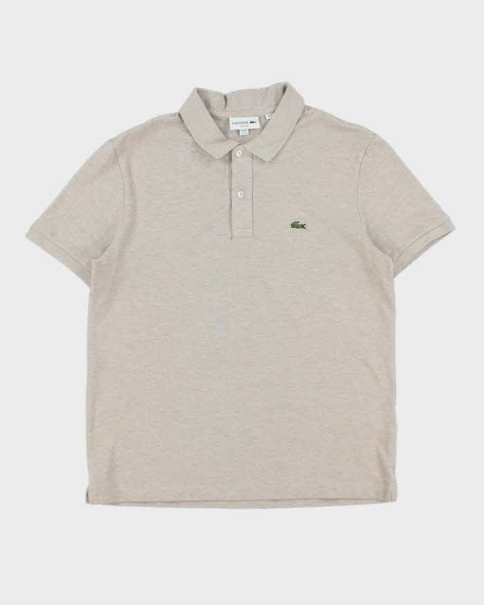 Vintage Lacoste Marl Beige Classic Croc Slim Fit Short Sleeve Polo Shirt - XL
