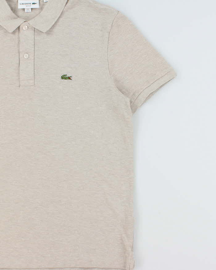 Vintage Lacoste Marl Beige Classic Croc Slim Fit Short Sleeve Polo Shirt - XL