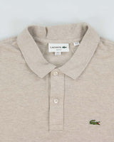 Vintage Lacoste Marl Beige Classic Croc Slim Fit Short Sleeve Polo Shirt - XL