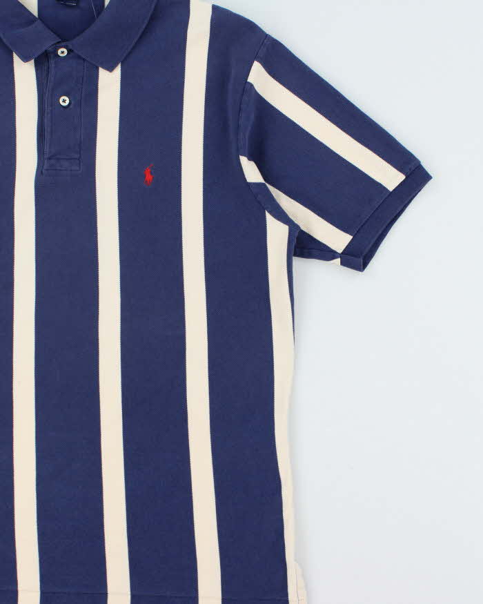 Vintage 1990s Polo Ralph Lauren Striped Classic Short Sleeve Polo Shirt - L