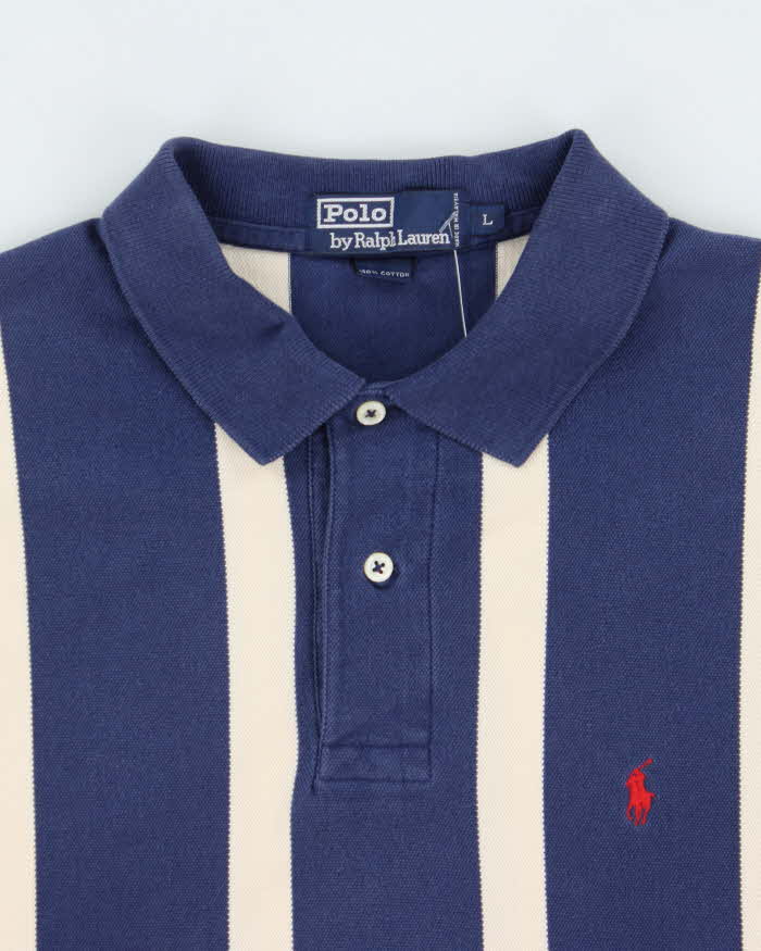 Vintage 1990s Polo Ralph Lauren Striped Classic Short Sleeve Polo Shirt - L