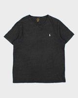 Vintage Polo Ralph Lauren Marl Grey Classic V-Neck T-Shirt - L