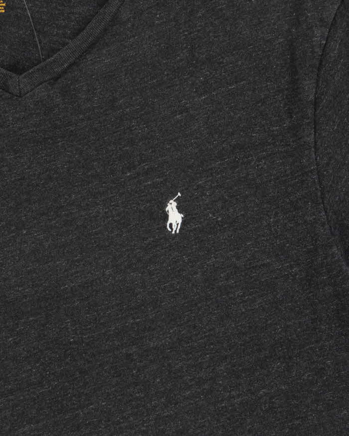 Vintage Polo Ralph Lauren Marl Grey Classic V-Neck T-Shirt - L