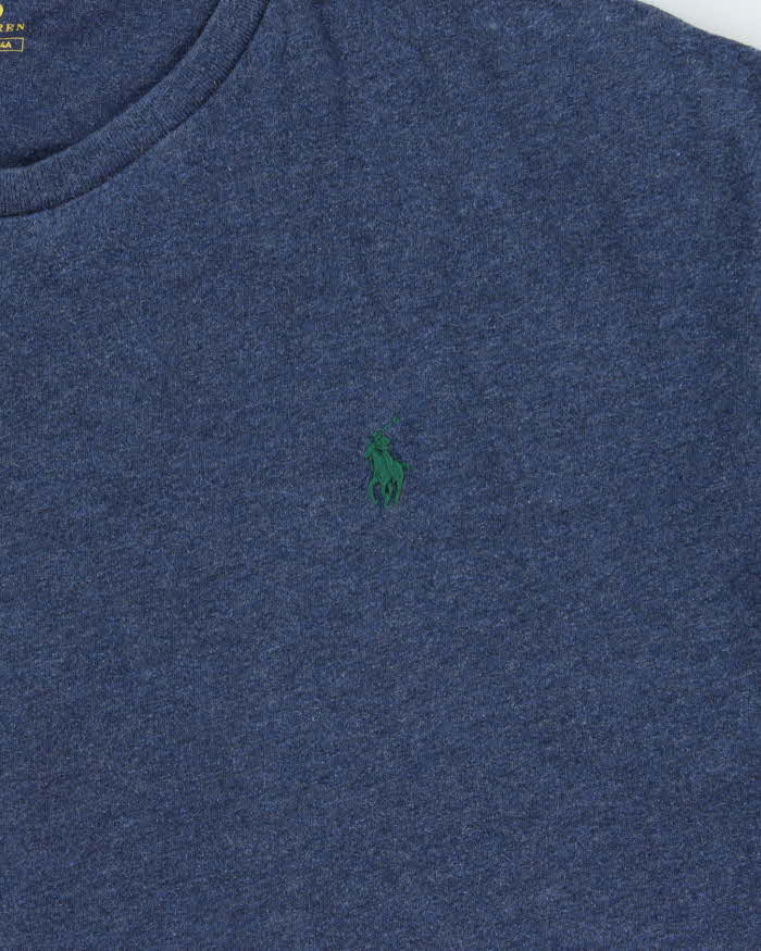 Vintage Polo Ralph Lauren Marl Blue Classic Fit Crewneck T-Shirt - XL