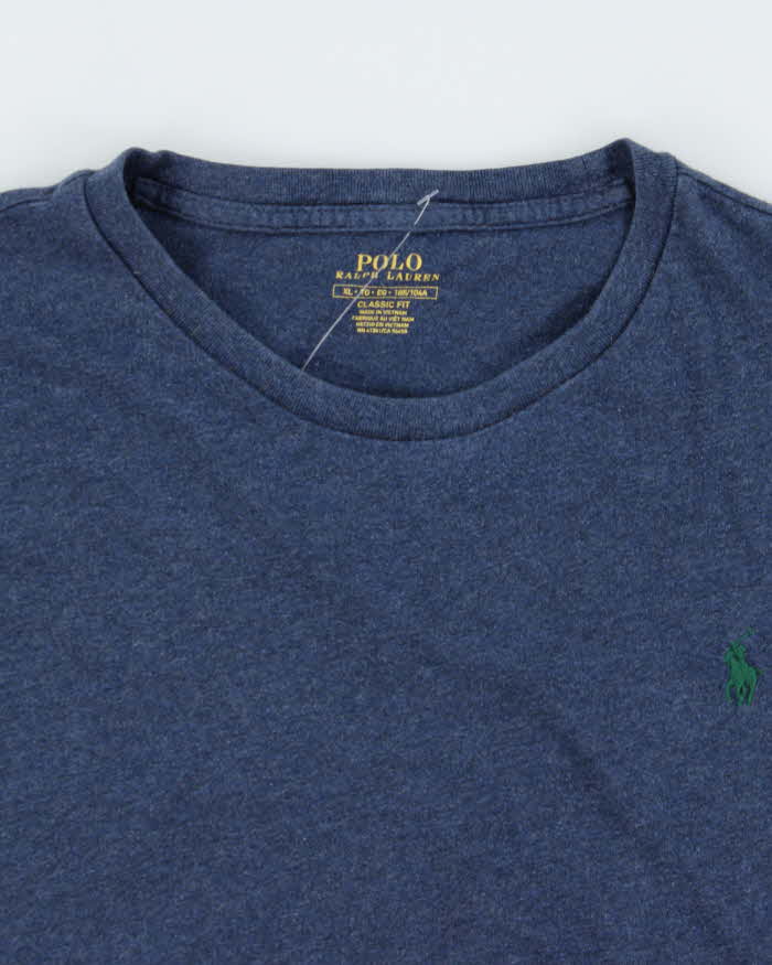 Vintage Polo Ralph Lauren Marl Blue Classic Fit Crewneck T-Shirt - XL