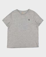 Vintage Polo Ralph Lauren Marl Grey Classic V-Neck T-Shirt - L
