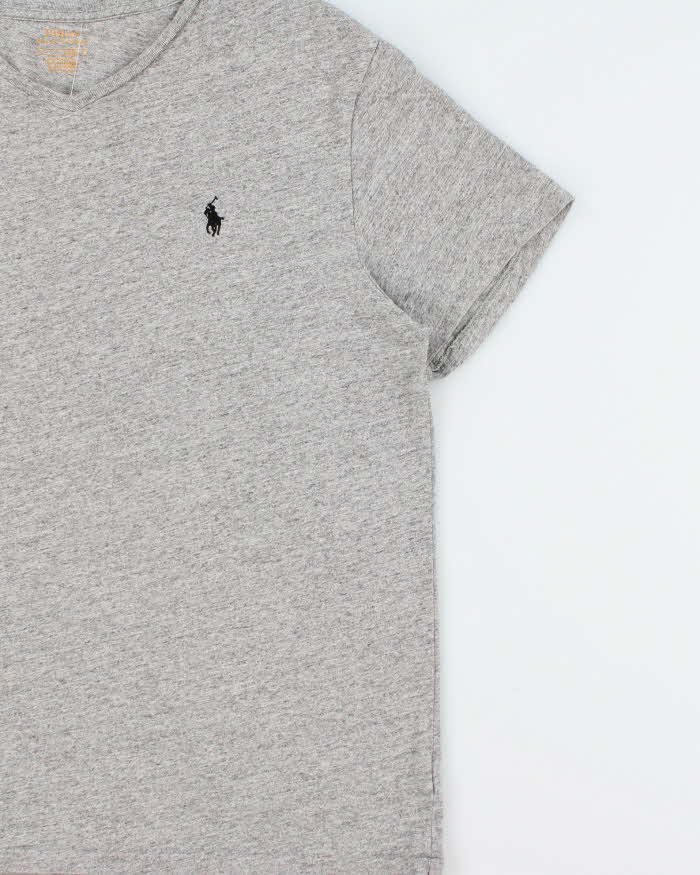 Vintage Polo Ralph Lauren Marl Grey Classic V-Neck T-Shirt - L