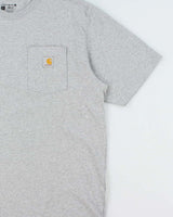 Vintage Carhartt Marl Grey Heavyweight Loose Fit Crewneck Pocket T-Shirt - L