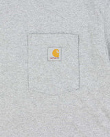 Vintage Carhartt Marl Grey Heavyweight Loose Fit Crewneck Pocket T-Shirt - L