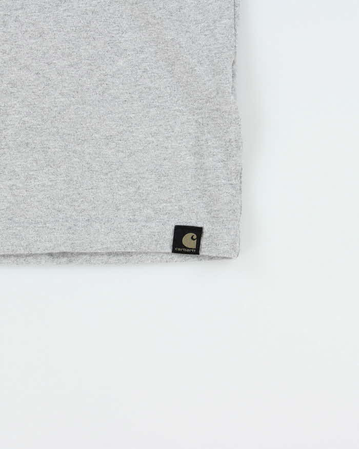 Vintage Carhartt Marl Grey Heavyweight Camo Logo Relaxed Fit Crewneck T-Shirt - XXL