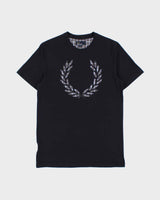 Vintage Fred Perry Embroidered Tartan Laurel Wreath Crewneck T-Shirt - S