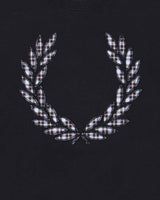 Vintage Fred Perry Embroidered Tartan Laurel Wreath Crewneck T-Shirt - S