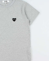 Comme des Garcons PLAY Marl Grey Heavyweight Heart Eye Crewneck T-Shirt - L