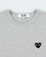 Comme des Garcons PLAY Marl Grey Heavyweight Heart Eye Crewneck T-Shirt - L
