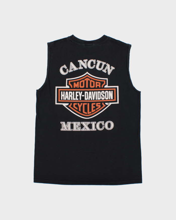 Vintage Harley Davidson Cancun Mexico Heavyweight Crewneck Sleeveless T-Shirt - M