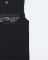 Vintage Harley Davidson Cancun Mexico Heavyweight Crewneck Sleeveless T-Shirt - M