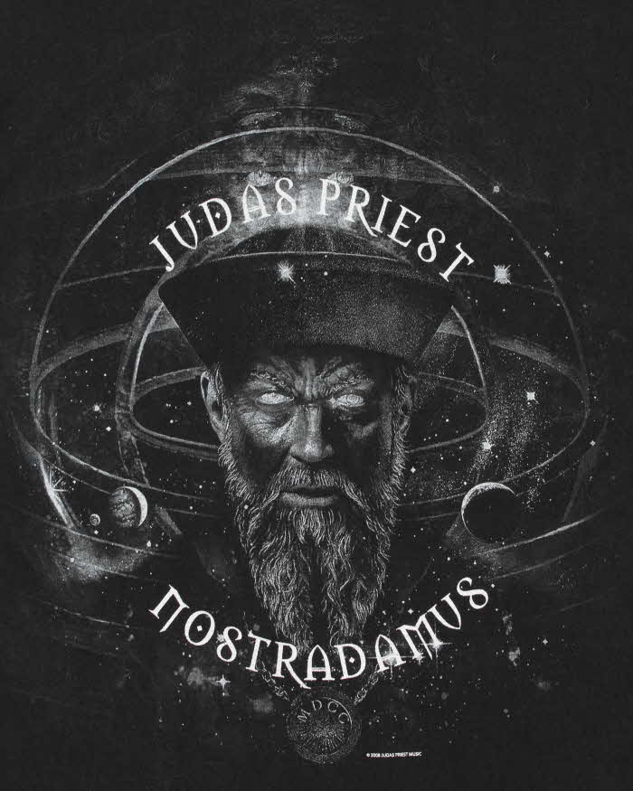 Vintage Judas Priest Nostradamus 2008 Tour Hanes Heavyweight Crewneck T-Shirt - XL
