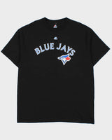 Vintage Majestic Toronto Blue Jays Josh Johnson #55 Heavyweight Crewneck T-Shirt - XL