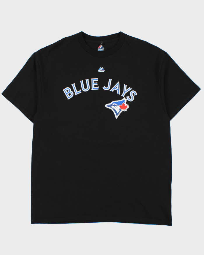 Vintage Majestic Toronto Blue Jays Josh Johnson #55 Heavyweight Crewneck T-Shirt - XL