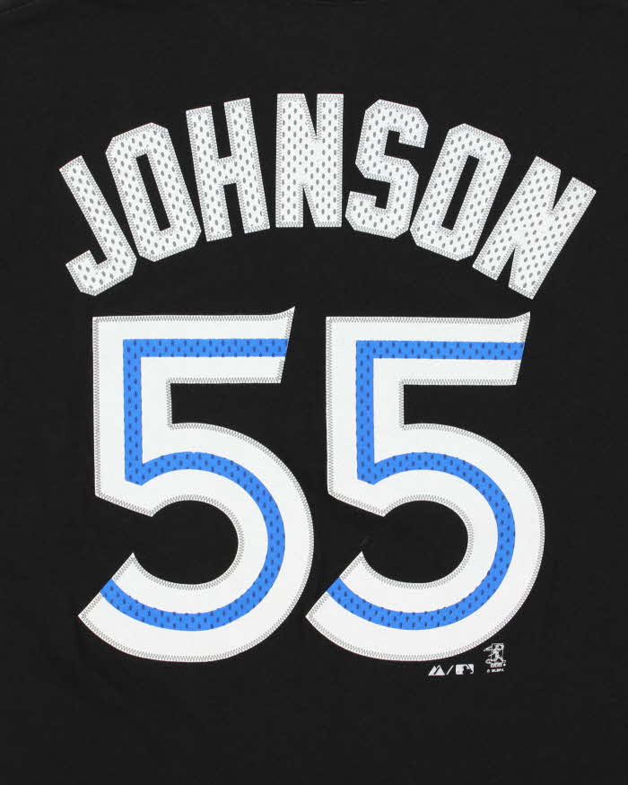 Vintage Majestic Toronto Blue Jays Josh Johnson #55 Heavyweight Crewneck T-Shirt - XL