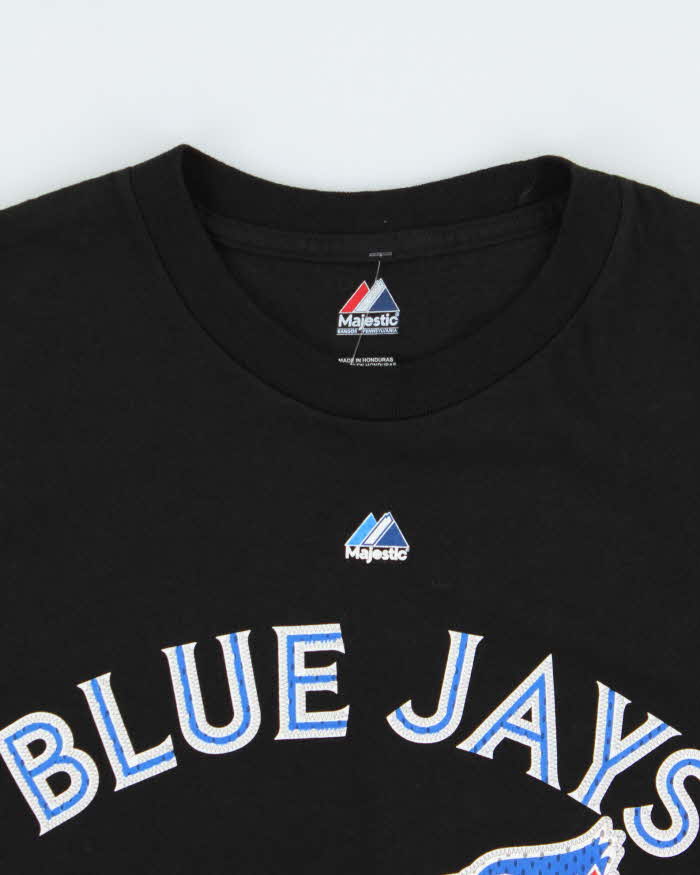 Vintage Majestic Toronto Blue Jays Josh Johnson #55 Heavyweight Crewneck T-Shirt - XL