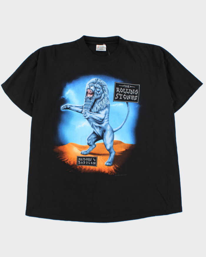 Vintage 1997 The Rolling Stones Bridges To Babylon World Tour Heavyweight Sogo Crewneck T-Shirt - XL