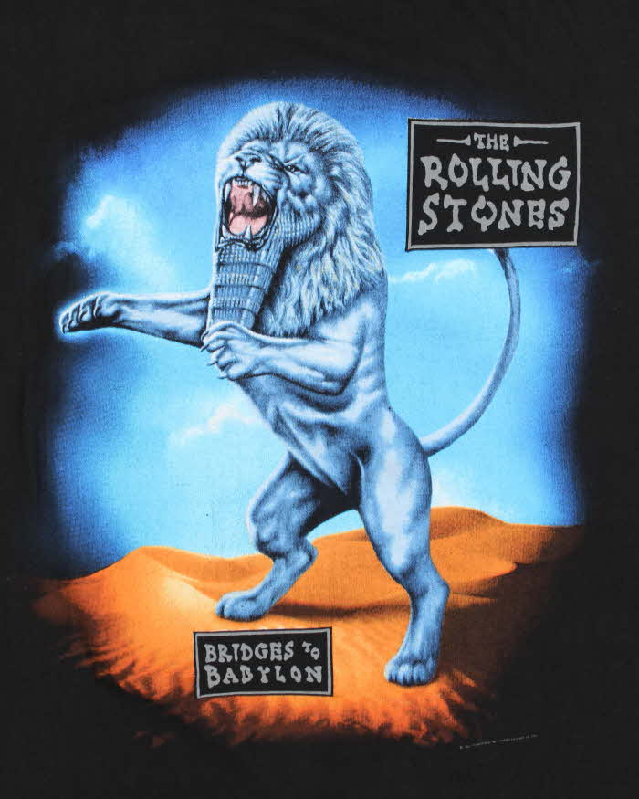 Vintage 1997 The Rolling Stones Bridges To Babylon World Tour Heavyweight Sogo Crewneck T-Shirt - XL