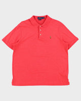 Vintage Polo Ralph Lauren Marl Hot Pink Classic Fit Short Sleeve Polo Shirt - L