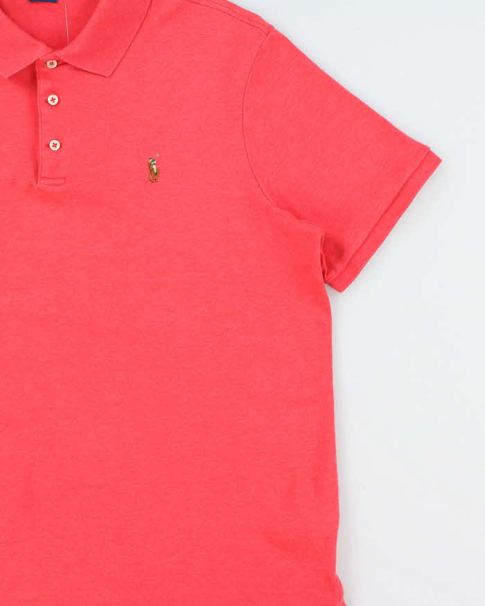 Vintage Polo Ralph Lauren Marl Hot Pink Classic Fit Short Sleeve Polo Shirt - L