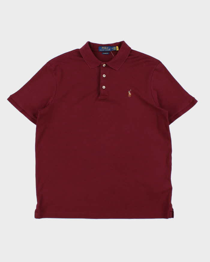 Vintage Polo Ralph Lauren Burgundy Classic Fit Short Sleeve Polo Shirt - M