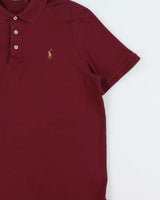 Vintage Polo Ralph Lauren Burgundy Classic Fit Short Sleeve Polo Shirt - M