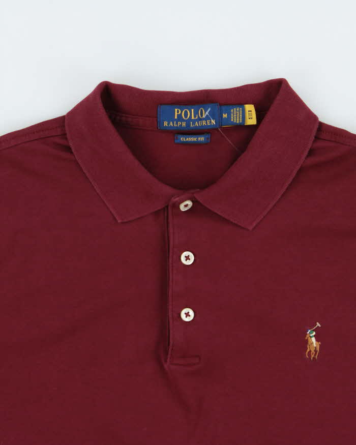 Vintage Polo Ralph Lauren Burgundy Classic Fit Short Sleeve Polo Shirt - M