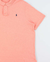 Vintage Polo Ralph Lauren Marl Salmon Pink Short Sleeve Polo Shirt - XXL