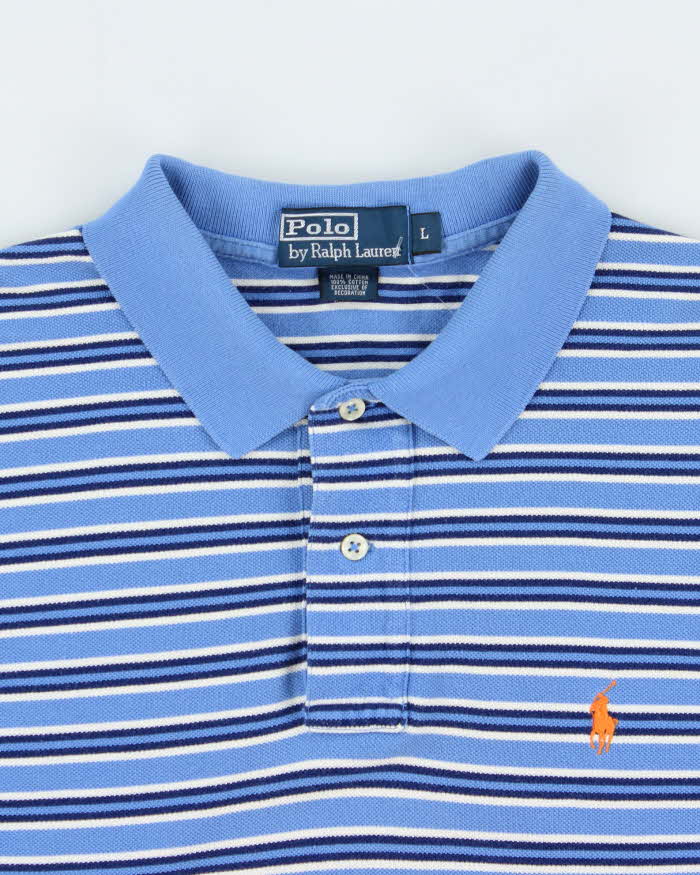 Vintage Y2K 00s Polo Ralph Lauren Classic Striped Short Sleeve Polo Shirt - L