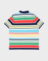 Vintage Polo Ralph Lauren Multicoloured Striped Classic Fit Short Sleeve Polo Shirt - XXL