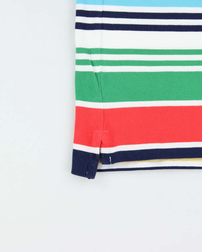 Vintage Polo Ralph Lauren Multicoloured Striped Classic Fit Short Sleeve Polo Shirt - XXL