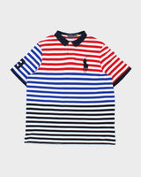 Vintage Polo Ralph Lauren Big Pony #3 Multicoloured Striped Classic Fit Short Sleeve Polo Shirt - XXL
