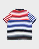 Vintage Polo Ralph Lauren Big Pony #3 Multicoloured Striped Classic Fit Short Sleeve Polo Shirt - XXL