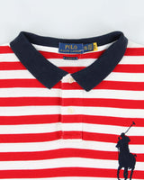 Vintage Polo Ralph Lauren Big Pony #3 Multicoloured Striped Classic Fit Short Sleeve Polo Shirt - XXL