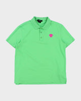 2020 Versace Embroidered Hot Pink Medusa Logo Tailor Fit Short Sleeve Polo Shirt - L