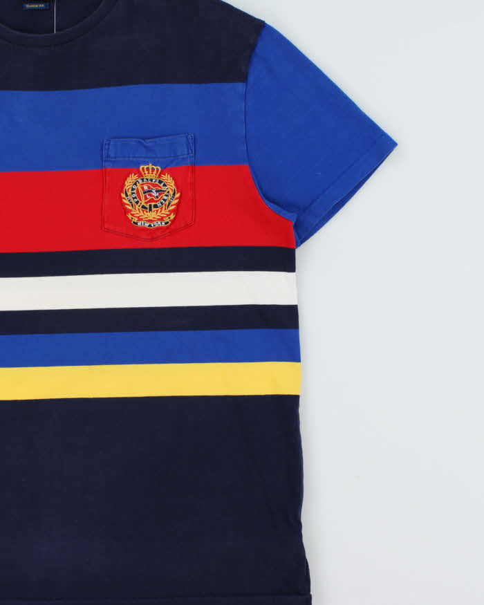 Vintage Polo Ralph Lauren Striped Classic Fit Crest Pocket T-Shirt - L
