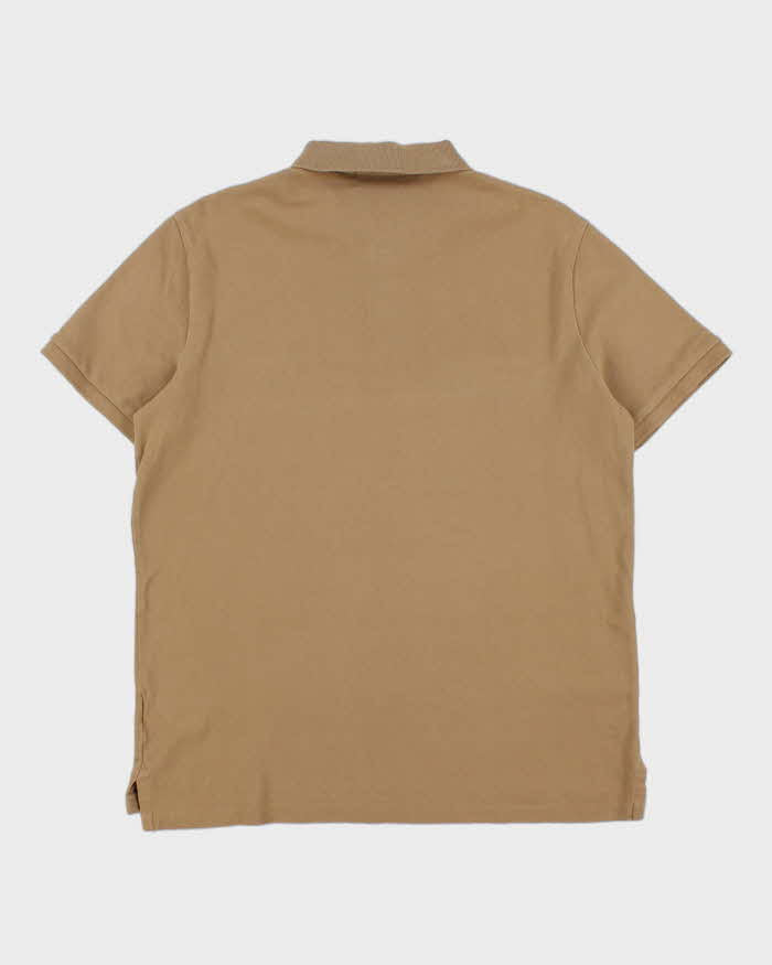 Vintage Polo Ralph Lauren Tan Custom Slim Fit Short Sleeve Polo Shirt - L