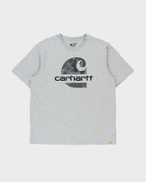 Vintage Carhartt Marl Grey Heavyweight Cloud Logo Loose Fit Crewneck T-Shirt - L
