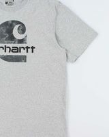 Vintage Carhartt Marl Grey Heavyweight Cloud Logo Loose Fit Crewneck T-Shirt - L