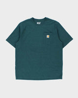 Vintage Carhartt Marl Teal Heavyweight Loose Fit Crewneck Pocket T-Shirt - XL