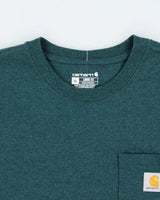 Vintage Carhartt Marl Teal Heavyweight Loose Fit Crewneck Pocket T-Shirt - XL
