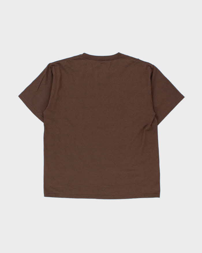 Vintage Vans Classic Logo Heavyweight Marl Brown Crewneck T-Shirt - XL