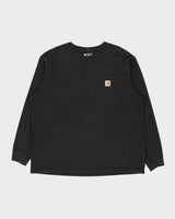 Vintage Carhartt Heavyweight Faded Black Loose Fit Long Sleeve Crewneck Pocket T-Shirt - XL