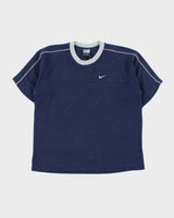Vintage Y2K 00s Nike Heavyweight Embroidered Crewneck Waffle T-Shirt - S
