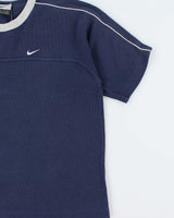 Vintage Y2K 00s Nike Heavyweight Embroidered Crewneck Waffle T-Shirt - S